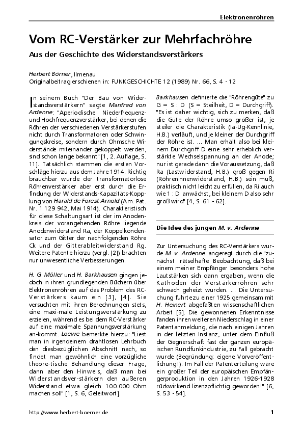 From RC amplifier to multiple tube