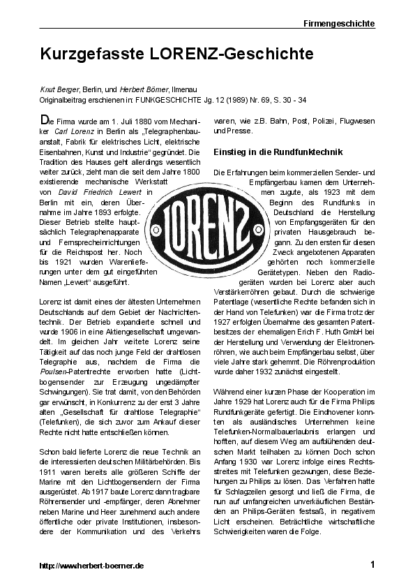 A brief history of Lorenz